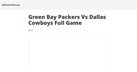 packers vs cowboys game